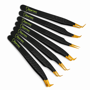 Pinzas para Cejas Antiestáticas de Acero Inoxidable Profesionales DANTRIC IMPLANTS MJ-45, Punta Puntiaguda, Agarre Fuerte, Rectas, para Volumen - Product Image 2