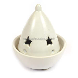 เตาเผาเครื่องหอมทรงกรวยเหล็กคุณภาพพรีเมียม พร้อมลวดลายรูปดาว ใช้งานได้ยาวนาน ตกแต่งบ้านอย่างมีสไตล์ - Product Image 3