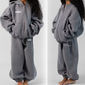 Ensembles de vêtements pour filles, nouveaux ensembles de sweat-shirts et pantalons de survêtement gris foncé, toutes tailles pour enfants, survêtements unisexes, vêtements décontractés, sweat-shirts, ensembles de survêtement - Product Image 2