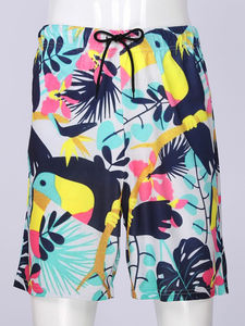 Short de bain imprimé pour hommes avec taille élastique et cordon de serrage, short de plage à séchage rapide pour l'été - Product Image 6