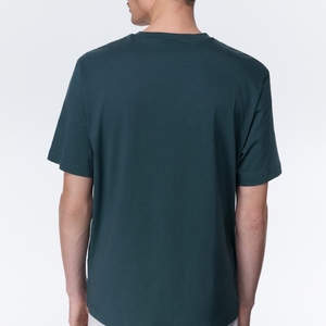 Camiseta de Verano de Manga Corta, Tejido Sólido, Casual, Ecológica, con Logotipo Frontal, Estilo Urbano, Holgada y Relajada, Superventas - Product Image 3