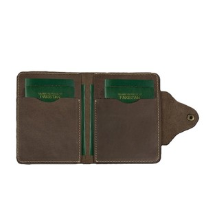 Dark Grey Brown Real Genuine Leather Dual Passport Holder Case Slim <b>Travel</b> Organizer <b>Wallet</b> Multi Pocket Cover Protector - Product Image 2