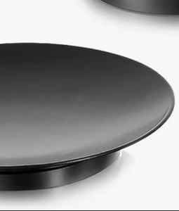 Decorative Matte Black Iron CandleCommercial Grade Minimalist Black Iron Candle <b>Holder</b> <b>Plate</b> Flat Pillar <b>Stand</b> for Wedding decor - Product Image 2