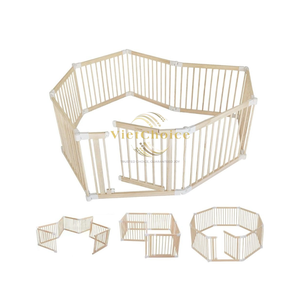 Centro de Actividades Seguro de Madera Sólida de 4/6/8 Paneles, Ecológico, Fácil de Plegar, Diseño Moderno, Acabado Liso, Hecho en Vietnam, VietChoice - Product Image 2