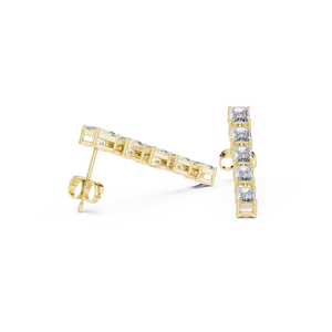 Boucles d'oreilles longues en or 14 carats de style coréen en grès Design en cristal chic pour un look moderne - Product Image 3