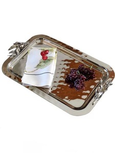 Extra <b>Large</b> Metal <b>Serving</b> <b>Tray</b> For Family Dinner Party <b>Serving</b> And Decorative Table Display Purpose - Product Image 4