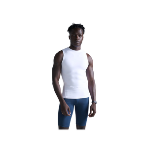 Débardeur blanc sans manches pour homme, col rond, couleur unie, respirant, tricoté, coupe décontractée, idéal pour l'entraînement - Product Image 1