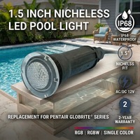 Lampu Kolam Renang LED Tanpa Niche Green Element 1.5" IP68 12V Lampu Bawah Air Pengganti untuk Pentair GloBrite Seri RGBW