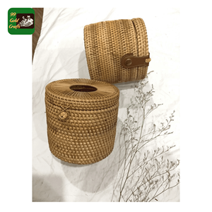 Boîte à mouchoirs en rotin fabriquée à la main à partir de rotin tressé pour servir de porte-mouchoirs et de décoration, origine Vietnam. - Product Image 4