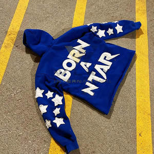 Hoodies brodés en coton mélangé pour usage extérieur, style décontracté, pour l'hiver, avec broderie effet vieilli - Product Image 5