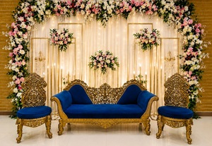 Ensemble de canapés de mariage sur le thème de la verdure norvégienne, canapé de scène de mariage haut de gamme, mobilier très demandé pour l'aménagement de la scène de réception - Product Image 2
