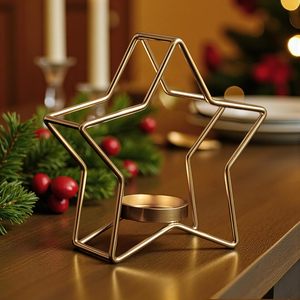 Porte-bougie étoile de Noël moderne en laiton, écologique, durable, artisanat personnalisé, décoration disponible en tailles 6/8/10/12 pouces - Product Image 4