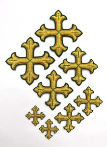 Juego de Parches/Aplicaciones Bordadas en Oro de Lujo con Diseño 3D en Relieve, Resistentes al Agua, Personalizables para Vestimentas Religiosas - Product Image 2