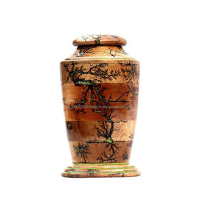 Urna Funeraria de Madera de Mango Estilo Americano para Cenizas Humanas, Diseño Personalizable, Capacidad de 220 Pulgadas Cúbicas, Urna Funeraria Resistente - Product Image 1