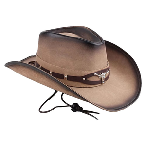 Sombrero de Vaquero de Cuero, Sombreros Occidentales Casuales con Parte Superior Impermeable, Precio de Mayoreo, Sombreros de Vaquero de Buena Calidad - Product Image 4