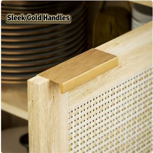 Credenze Naturali, Buffet, Bar da Caffè e Armadietti Porta Posate con Ampio Spazio di Archiviazione - Product Image 6