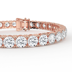 POOJA DIAMOND Luxurious Large Brilliant Cut Lab Grown Diamond Tennis <b>Bracelet</b> 14kt 18kt Gold Continuous Sparkle Statement Prong - Product Image 4