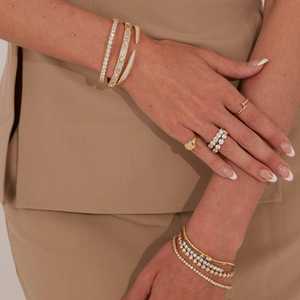 Diamond Tennis <b>Bracelets</b> 14K 18K <b>Solid</b> Gold Heart Lab Grown Bezel Set 7In Elegant Everyday Solitaire Luxury Jewelry Manufacturer - Product Image 4