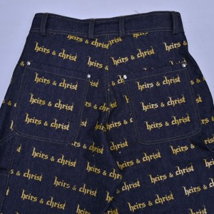 Pantalon large taille haute en tissu peigné imprimé de qualité supérieure, coupe ample, longueur intégrale, décontracté, avec poches, écologique, séchage rapide, vente en gros - Product Image 6