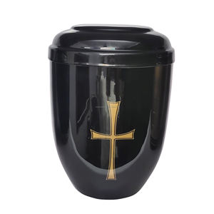 Urne funéraire unique en métal orné de croix pour commémorer les cendres de crémation Urne funéraire exclusive pour humains - Product Image 3