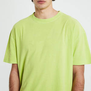 T-shirt personnalisé pour homme vert lime |   T-shirt Oversize Premium 200g en Coton Épais, Coupe Boxy, Style Streetwear |   Entraînement en salle de sport en gros - Product Image 5