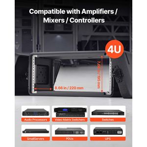 Estuche de Rack 4U con Profundidad Reducida de 12 Pulgadas, Construcción de Polietileno, Estuche de Transporte Empotrado para Micrófono e Instrumentos - Product Image 2