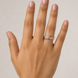 Bague de luxe en diamant de laboratoire, or massif 10K 14K 18K ou argent 935 ou 925, bijoux fins sur mesure, cadeau pour elle, pour sa femme - Product Image 2