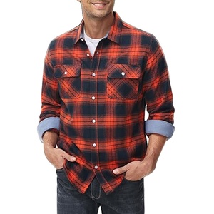 Fournisseur de chemises en flanelle 100% coton anti-plis à motif écossais, style italien, sur mesure pour hommes, décontractées et professionnelles - Product Image 1