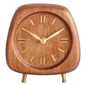 WOODEN Wall <b>Clock</b> with <b>Gold</b> Accents Elegant Timepiece for Living Room Bedroom and Modern Home Office Decor - Product Image 1