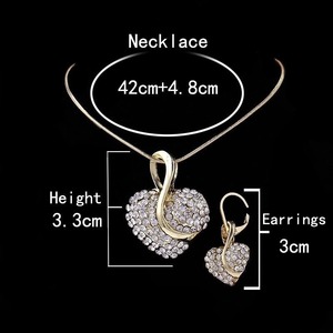 Ensemble collier pendentif cœur personnalisé en moissanite Glash sertie de pierres, avec chaîne à maillons et boucles d'oreilles, pour mariage, fiançailles, bijoux de mode, cadeau - Product Image 3