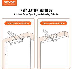 Cuerpo de aluminio fundido de alta resistencia, cierre de puerta residencial comercial automático negro, amortiguador hidráulico, puerta ajustable de fácil instalación - Product Image 2