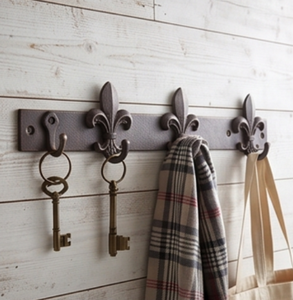 Artisanal Vintage Fleur De Lis Wall <b>Hooks</b> Metal Rust Resistant Clothing Storage <b>Hook</b> Set Perfect For Stylish Home Decor - Product Image 6