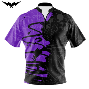 ออกแบบเสื้อเจอร์ซีย์โบว์ลิ่งแบบซิปวินเทจผ้าฝ้าย 100% แขนสั้น พิมพ์ลายแบบซับลิเมชั่นเต็มตัวตามสั่ง - Product Image 1