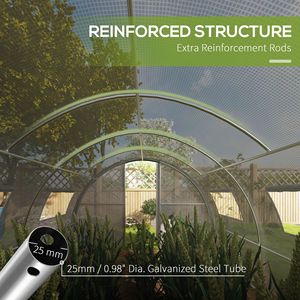 20X10 'X 6.6' Tunnel bianco Walk-In serra 8 Mesh finestre e 2 porte incernierate casa pianta calda per giardini - Product Image 4
