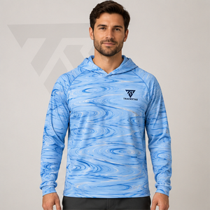 Sudadera de Pesca con Estampado de Remolinos de Agua Personalizada, Unisex, Manga Larga, con Capucha, UPF 50, Secado Rápido, Camisa de Pesca Sublimada - Product Image 1