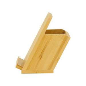 Portaplumas de Bambú con Cargador Inalámbrico, Organizador de Escritorio Independiente, Diseño Minimalista, Estante de Almacenamiento de un Solo Nivel, Hecho a Mano - Product Image 5