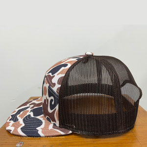 High Quality <b>Camo</b> Hunting <b>Caps</b> Digital Print Camouflage Trucker Hats Cotton Polyester Breathable Mesh Vietnam Factory Wholesale - Product Image 2