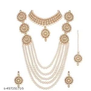 Nuevo Conjunto de Joyería de Latón Chapado en Oro con Perlas, Estilo Indio Cristiano, Regalo Especial para Bodas y Fiestas para Mujeres - Product Image 3