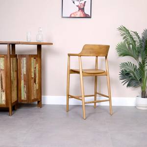 Silla de Bar de Madera de Teca Hecha a Mano de Alta Calidad, Taburete de Madera para Barra de Cocina, Isla, Hogar, Cafetería, Proveedor de Muebles para Exportación, OEM - Product Image 2