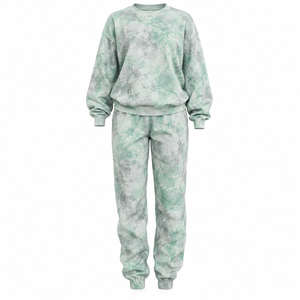 Conjunto Deportivo Casual de Invierno para Mujer, Estilo Lavado Ácido, Diseño 2 en 1, Holgado, Moderno, Mangas Largas, Transpirable - Product Image 3