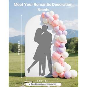 7.2 X 4 ft Stable Gold Metal Arch <b>Backdrop</b> <b>Stand</b> Easy Assembly 1 Piece Cover for Wedding Holiday Celebration Ceremony Decoration - Product Image 2