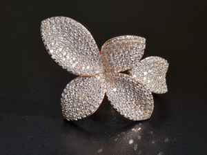 Anillo Floral Grande con Diamante de Corte Redondo de Moissanita para Mujer, Plata 925 Original, para Regalo Sorpresa de Boda para Novias - Product Image 2