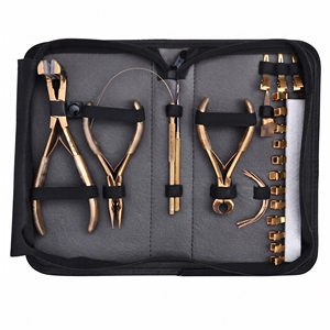 Kit de Instalación de Extensiones de Cabello para Salón, Alicates para Microperlas de Silicona, Aguja para Coser Tramas, Herramienta de Gancho y Bucle, Accesorios para Microperlas - Product Image 1