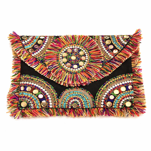 Colorful Indian Handmade Beaded Bag Luxury Ethnic Craft Durable Trendy Style Premium Eth <b>Crystal</b> Fashion Accessory Glass <b>Bead</b> - Product Image 1