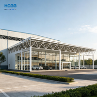Structure en acier préfabriquée à grande portée, haute résistance, pour salle d'exposition de voitures, design moderne, installation facile, garantie 5 ans