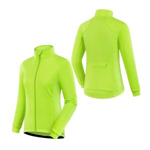 Veste de yoga jaune fluo à col montant et fermeture éclair intégrale pour femme, coupe ajustée, manches longues, haut d'entraînement athlétique très élastique - Product Image 2