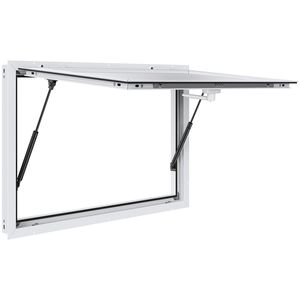 Finestra di Servizio in Alluminio per Food Truck 48"x36" con Tenda e Gancio di Traino per Stand da 85 cm - Adatta per Negozi di Alimentari - Product Image 1