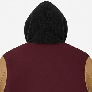 Nouvelle arrivée : veste varsity pour homme en gros, avec patch brodé en chenille, veste varsity à capuche pour homme - Product Image 6