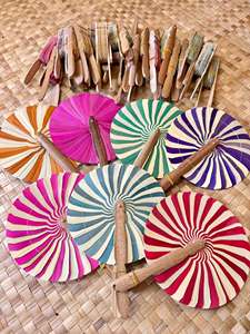 Abanico de Palma Pintado a Mano con Color Personalizado – Abanico Natural Hecho a Mano para Bodas en la Playa, Eventos Tropicales y Resorts - Product Image 6