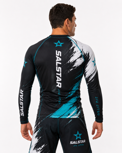 เสื้อคอมเพรสชั่นคุณภาพสูงสำหรับผู้ชาย Salstar แห้งเร็ว สปอร์ต ปรับแต่งโลโก้ได้ พิมพ์ลายแบบ Sublimation คอกลม เสื้อรัชการ์ด สำหรับออกกำลังกาย - Product Image 3